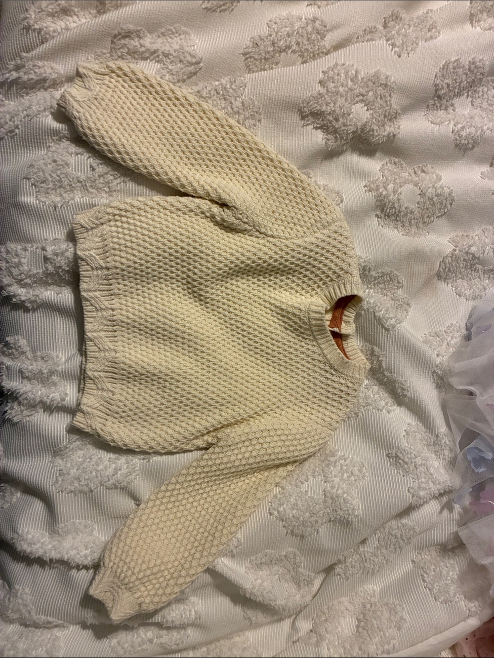 Cozy Cream Knit Sweater Top for Kids
